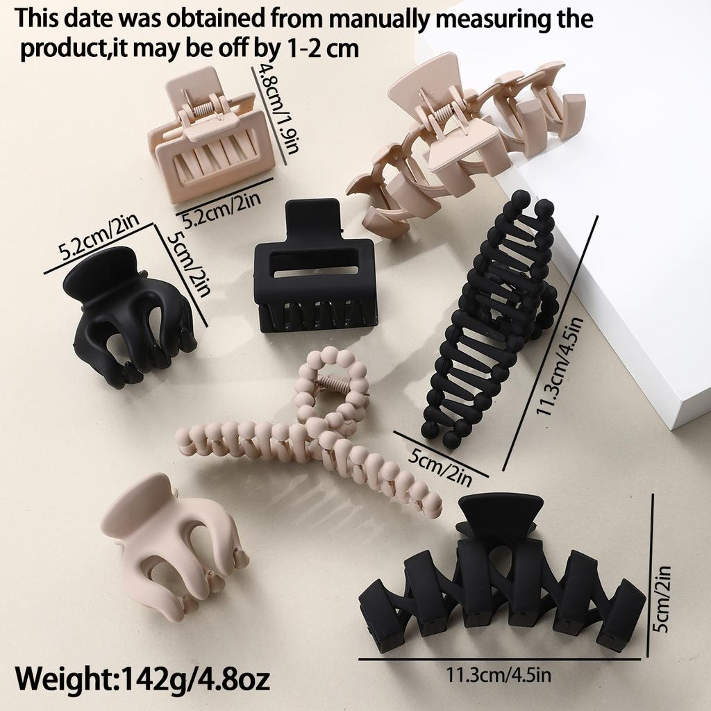 10PCS Black Coffee Large Hair Claws Elegant Acrylic Hair Clip Hairpins Barrette Crab Claw Clips Headwear For Women Girls Hair Accessories