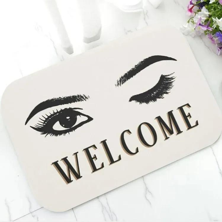 Fashion Rose Gold EyeLash Welcome Mat Bedroom Hallway Entrance Floor Mats Carpet for Living Room Soft Anti-slip Area Floor Rugs