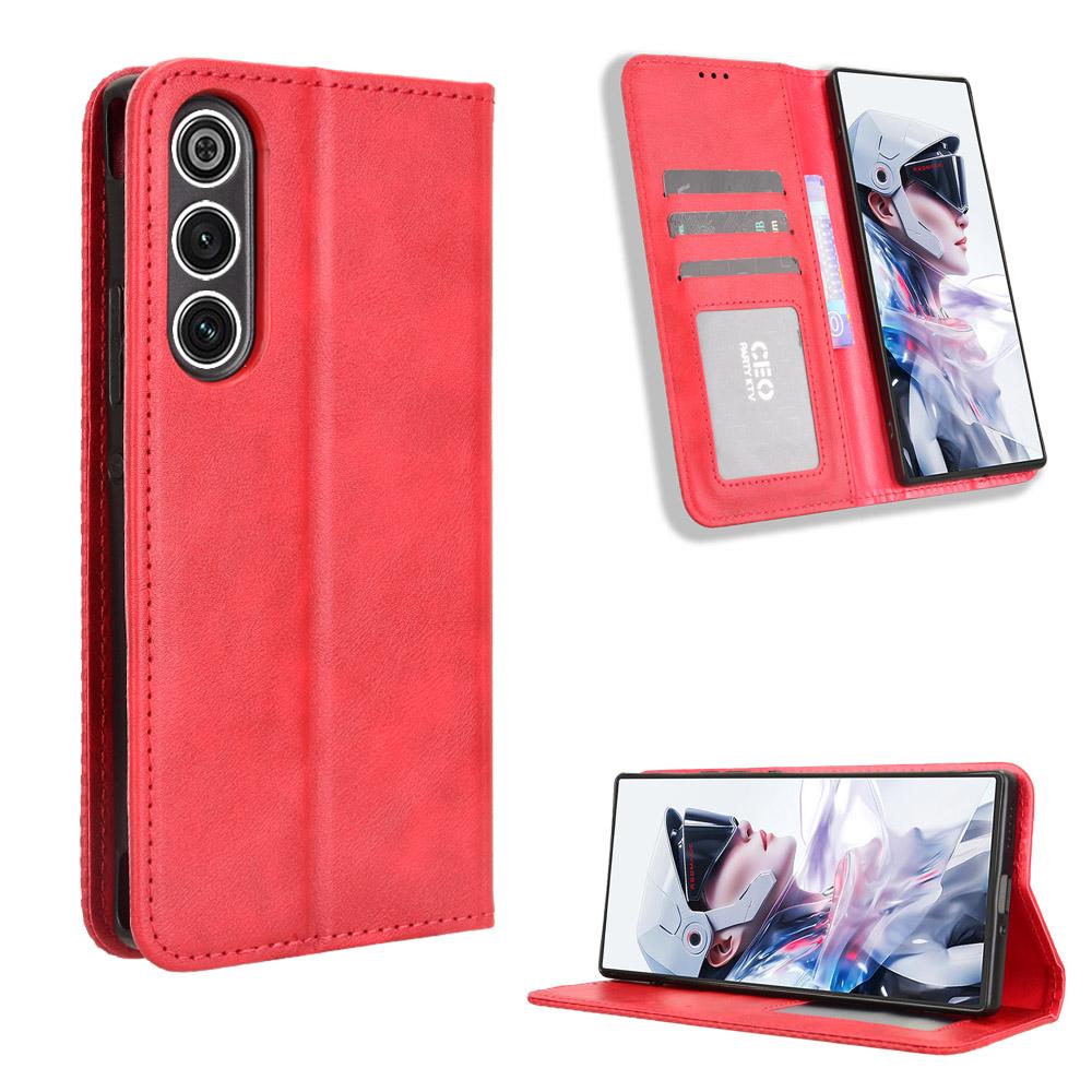 For ZTE Nubia RedMagic 10 Air 5G Leather Case Wallet Stand Retro Texture Phone Cover