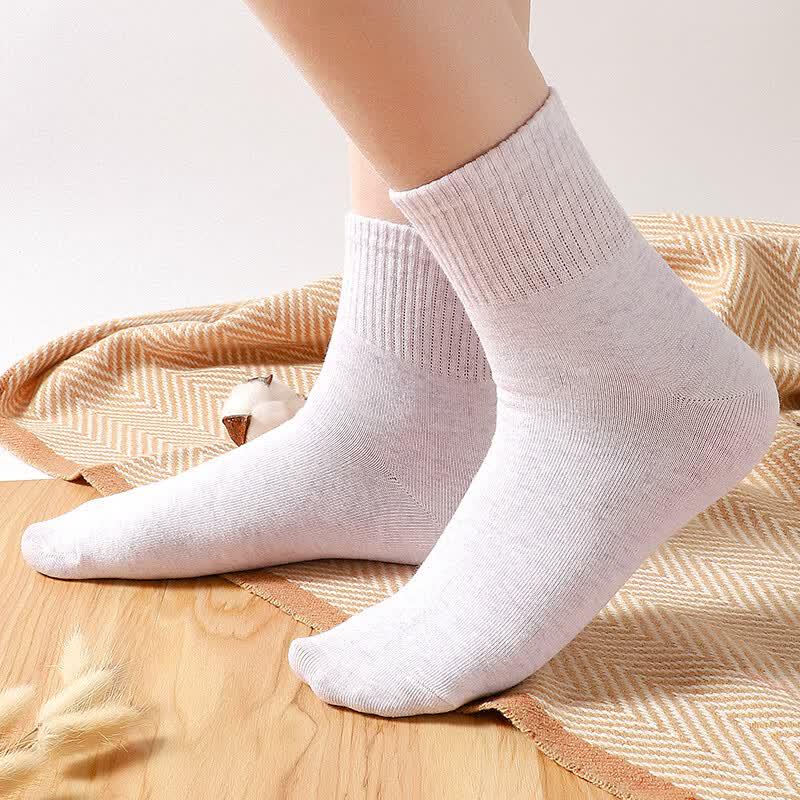 Langsha Women's 100% Cotton Mid-Calf Socks