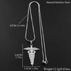 Caduceus Wings 7 Chakras Spiritual Healing Medical Symbol Pendant Necklace Stainless Steel Asclepius Protection Amulet Jewelry