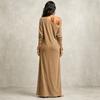 Women's One-Shoulder Corduroy Dress with Side Slit, Vintage for Daily Wear