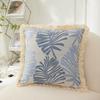 High-precision Jacquard Brown Leaf Sofa Back Cushion Tassel Series Large Pillow with Core