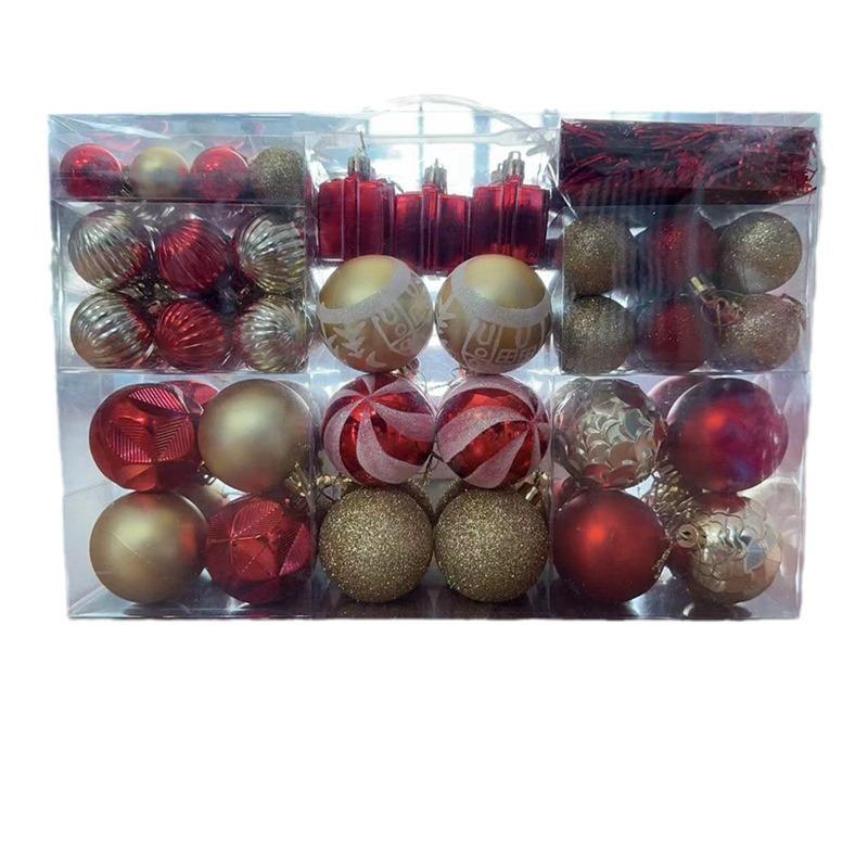 87-Piece Christmas Tree Decoration Set: Plastic Ornaments & Hanging Balls