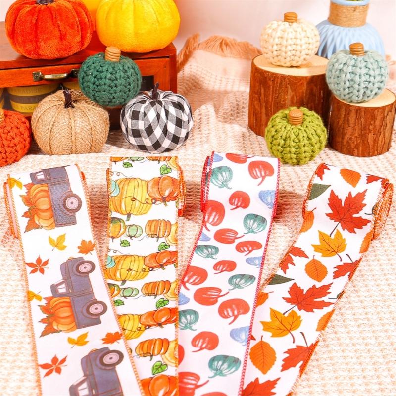Thanksgiving Day Harvest Craft Ribbon Wide Decors with Multiple Pattern Perfect for Gift Wrapping and Party Decors