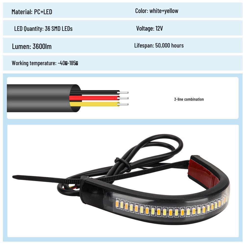 LED Dual-Color Front Shock Fork Light Strip with Turn Signal for Off-Road Motorcycles