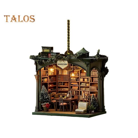 

1 шт/2 шт Рождественский книжный магазин Украшение акриловое 2D Плоский книжный магазин Украшение Рождественская елка Подвесное украшение для любителей книг 1pc