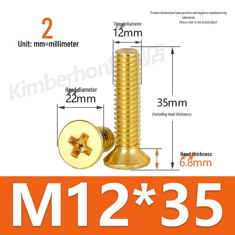 Copper Phillips Countersunk Head Machine Screws, Sizes M2–M4, Lengths 6/8/10/12mm