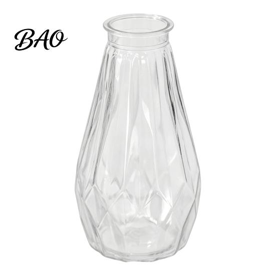 Einzigartige Reliefvase Dekorative Blumenvase, Transparenter Glasstil Halter für Heimvasen Trockenblumen Deko, Moderner Verdickter Blumenbehälter Frisch