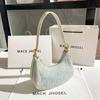 Hong Kong MackJhosel PU Niche Vintage Canvas Baguette Armpit Bag Women's New Shoulder Bag for Autumn and Summer