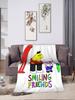 Smiling Friends All Over Print Soft Plush Blanket for Kids Flannel Throw for Bed Sofa Chair  Cute Cartoon Design