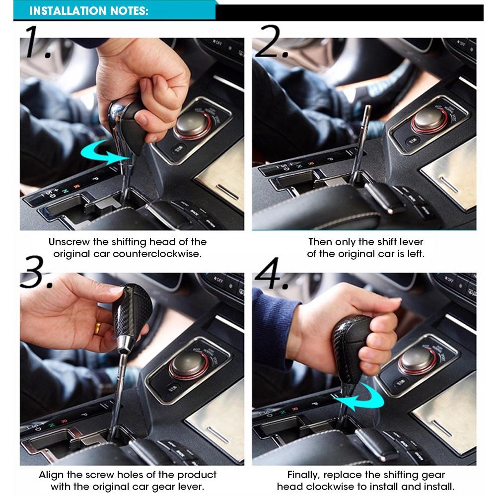 Buy Car Automatic Gear Shift Knob Gray Genuine Leather Shifter Head Fit