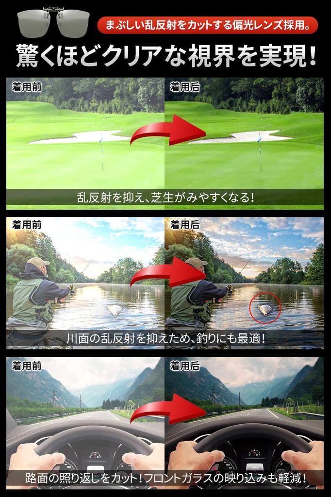 Photochromic Polarized Attaches To for Sunglasses To Wear Over Glasses [KANGYONG] Clip-on Sunglasses, Lenses, Glasses, Flip-up Style, Driving,