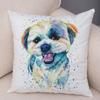 Style Cute Watercolor Pet Dog Pillow Case Decor Cartoon Animal Pillowcase Soft Plush Cushion Cover for Car Sofa Home xcm