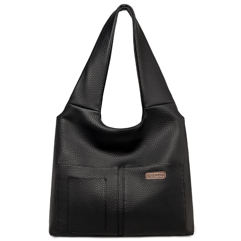 Large Capacity Tote Bag Women's Shoulder Underarm Handbag PU Commuter Bag