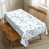 Blue Grey Leaves Rectangle Tablecloth for Table Decor Seasonal Watercolor Botanical Kitchen Dining Table Cloth Party Decorations