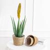1Pc Straw Weaving Flower Plant Pot Wicker Basket Rattan Flowerpot Storage Basket Garden Flowerpot Handmade Woven Planter Basket