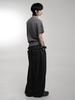 Lupeu Studded Belt Back Pocket Wide Long Pants Black