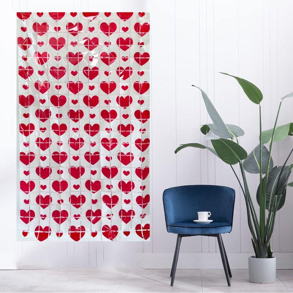 Hanging Valentine's Day Party Backdrop Foldable Streamers Curtains  Valentines Day