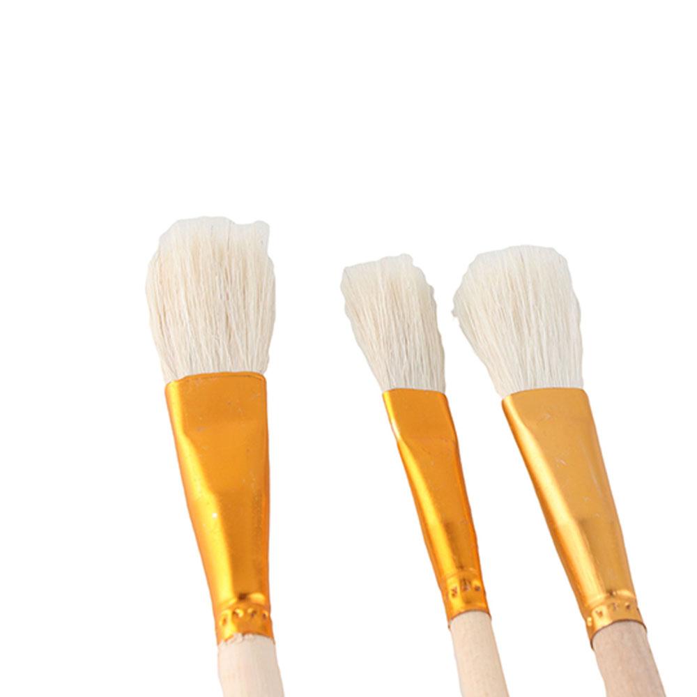 Round Hog Hair 10pcs Wool Bristle Artist Paint Brushes Watercolor Painting Acrylic Oil Painting