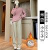 Black narrow wide-leg pants women's spring, autumn and winter velvet high-waisted drape straight casual small corduroy pants