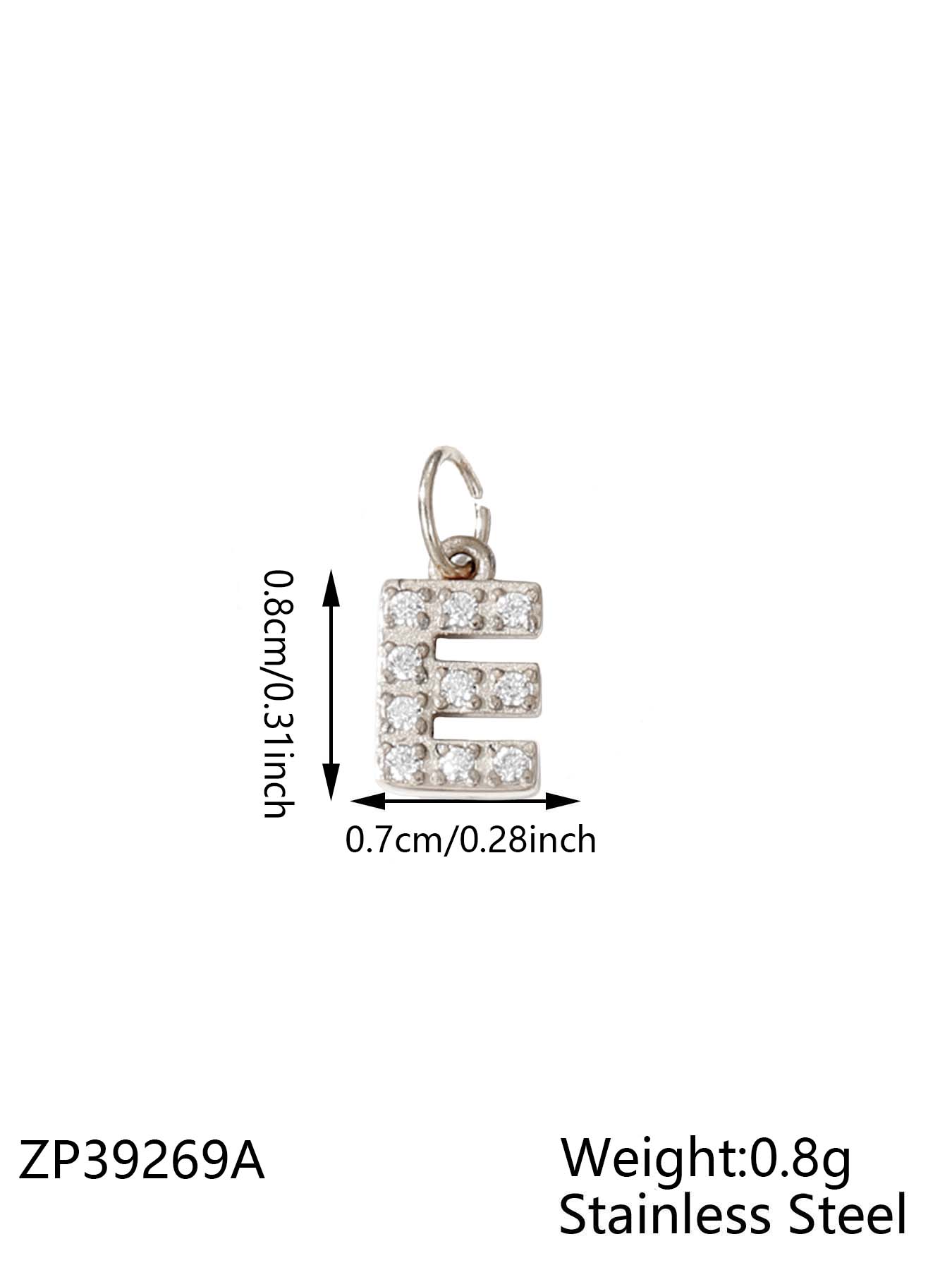 

CARLIDANA Trendy Letter Pendant Necklace Bracelet Stainless Steel Alphabet 26 Initial Charms Silver Color DIY Zircon Jewelry