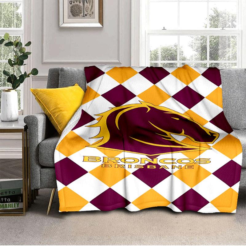 Brisbane Broncos Decke Geeignet für Sofas, Betten, Büros und Camping - Perfektes Geschenk für Halloween Weihnachten