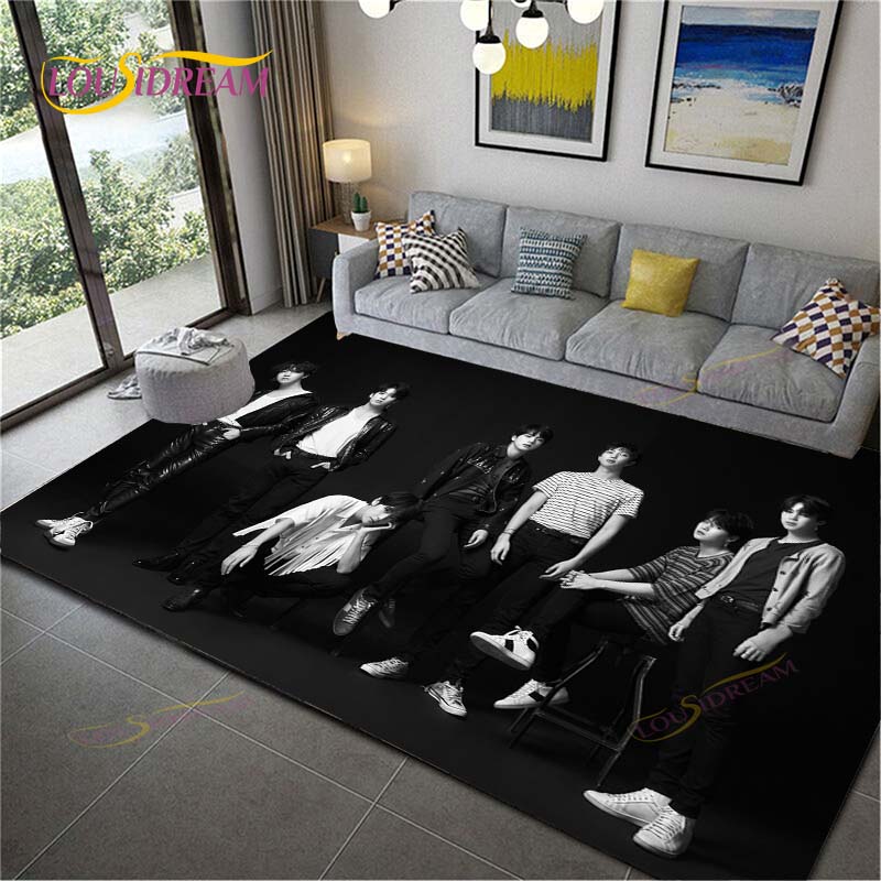 Kpop Bangtan Boys Carpet for Living Room Soft BTS Floor Mat Rugs for ...