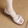 Fashion Women Sandals 2025 New Summer Fashion Sandals Women Square Toe Open Toe Sandals Comfortable Block Heel Platform Shoes for Women