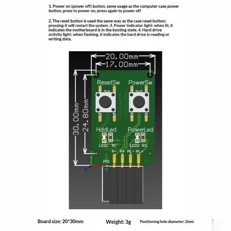 Pc Power Reset Switch External Module 9Pin Motherboard Header Power Led Indicator For Computer Case Test Board Repair Diy