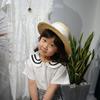 Korea, Japan, Summer Boys And Girls, Children'S Wide Flat-Brimmed Straw Flat-Top Top Top Hat, Sunshade, Sunscreen, Moisture Straw Hat, French