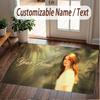 Custom Name Crystal Velvet Rug,Lana Del Rey Comfortable Anti Slip Floor Mat For Room Decoration