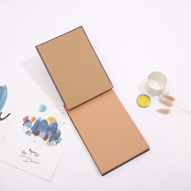 DIY Scrapbooking Clipboard Stamping Kraft Photo Album 146 Pages Blank Pages Linen Cover for Wedding Anniversary Memory Book Gift