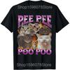 Poop Smiling Happy Funny Cat Meme T Shirts Men Women Pure Cotton Humor Streetwear Tee Shirt Short Sleeve Unisex Loose Clothing