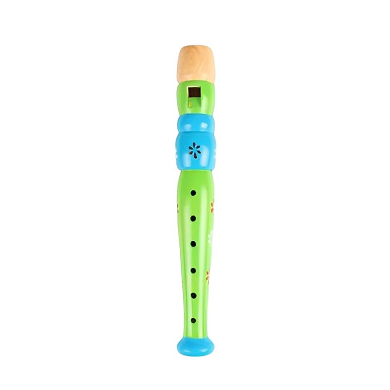 1PC 20cm Wooden Flute Colorful Children Music Instrument Trumpet Buglet Hooter Educational Learning Musical Toys for Kids TMZ