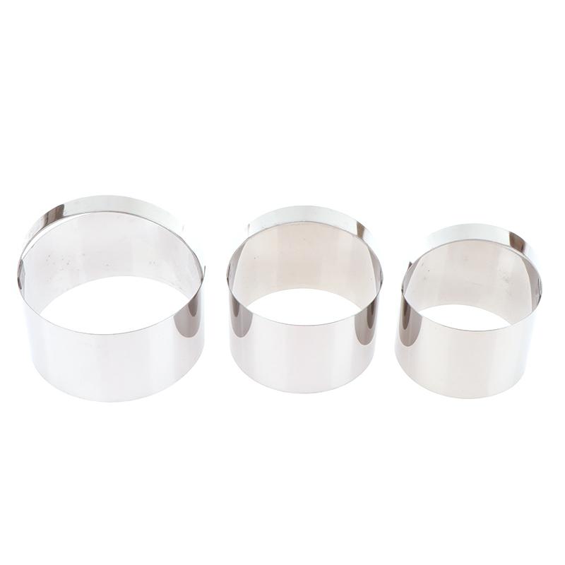 3Pcs/Set Round Biscuit Cutter With Handle Diy Stainless Steel Round Circle Doughnut Cutter Baking Molds 3 Size Baking Tool