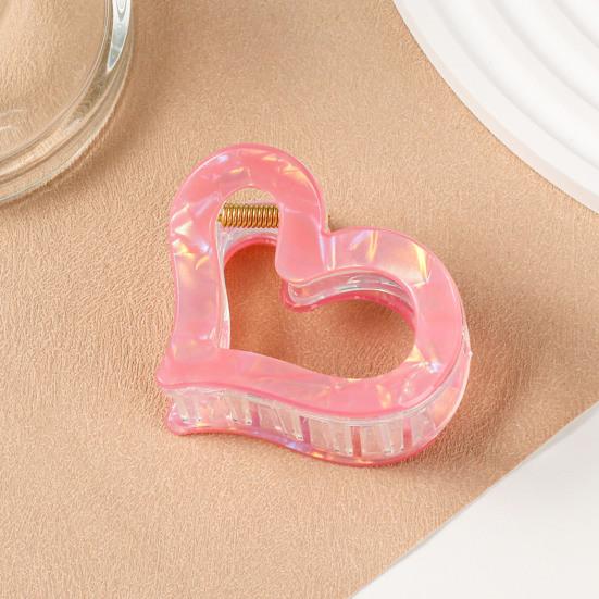 Hair Claw Anti-slip Teeth Hollow Heart Design Hair Clip Medium Size Back Head Shark Hair Claw Strong Grip Hair Accessory