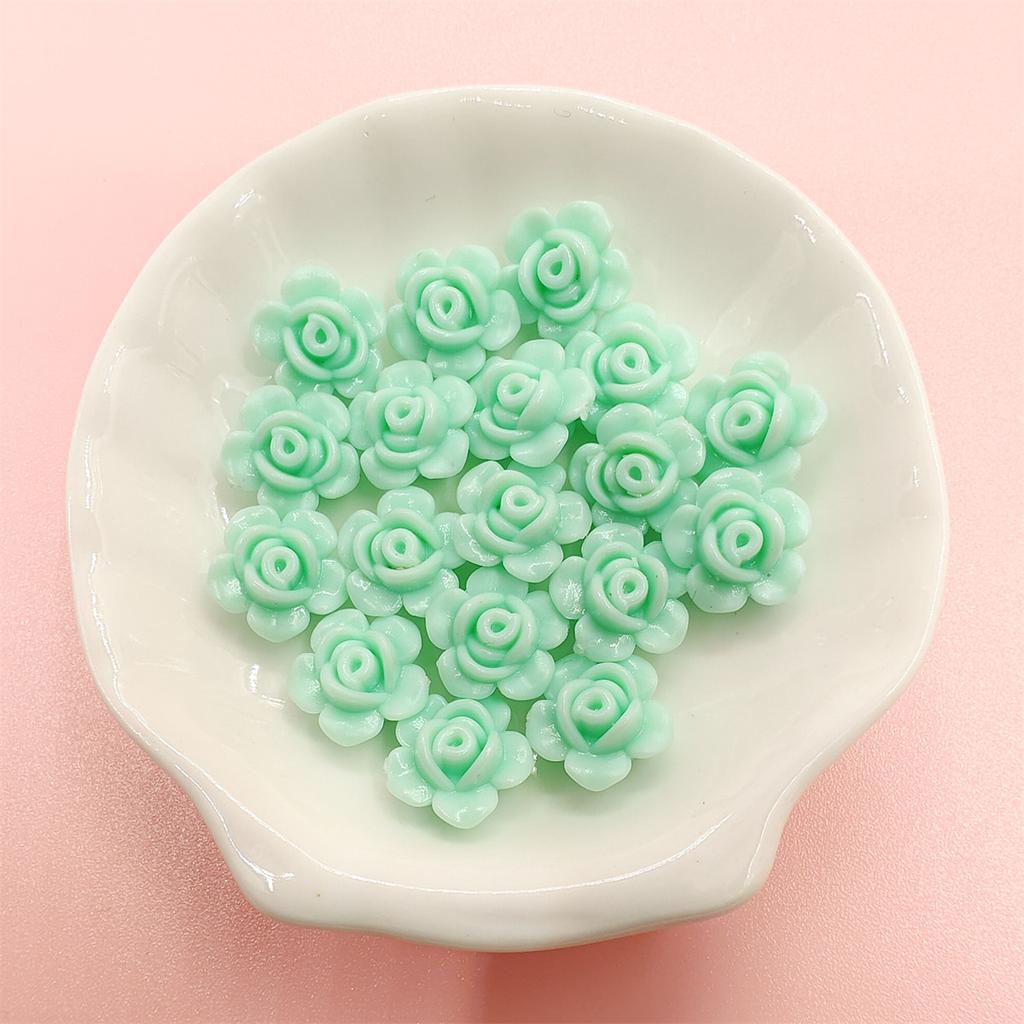 100 Stück Bonbonfarbene lose Perlen, Rosenblüten-Perlen, mehrfarbig, Schmuckzubehör, DIY-Perlen, handgefertigte Materialperlen zum Basteln