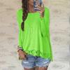 Chic Femme Blouse Manches Longues Dentelle Sweat Lche T-shirt Perfect For Casual Occasions