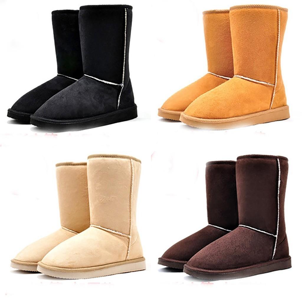 Luxuriöse Damen Winter Warme Wildleder Knöchel Schneestiefel Mit Gemütlichem Pelz Verdicktem Futter