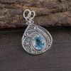 Sky Blue Topaz Gemstone Pendant, Handmade Gorgeous Jewelry, 925 Solid Sterling Silver Jewelry, Pendant For Wedding Gift