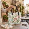 Floral Rose Printed Tote Bag Large Capacity Casual Fashion Handbag for Shopping Travel Daily Use