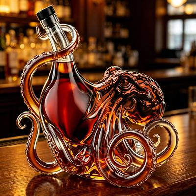 Decantor de Whiskey Caracatiță 3D Sticlă de Whiskey de Colecție Artă Nautică Sticlă Decorativă pentru Băuturi Alcoolice 350ml