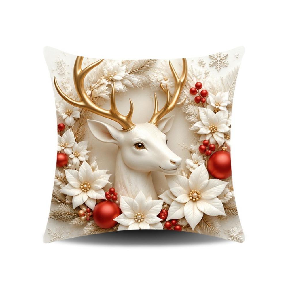45x45cm Christmas Pillow Covers Detachable Soft Holiday Cushion Case  Sofa House Room