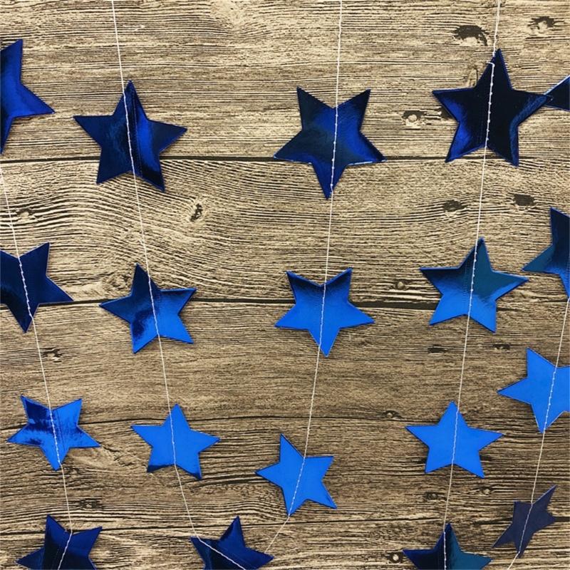 Elegant Star Garlands Decoration Glitters Paper Streame Festival Ornament for Birthday Party Supplies Daily Casual Use
