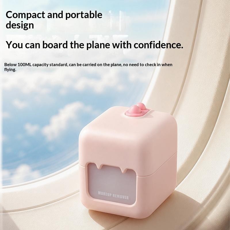 1 Set Travel Makeup Remover Case Leak Proof Integrated Storage Box For Cotton Pads And Remover Liquid Outdoor Cosmetic Container