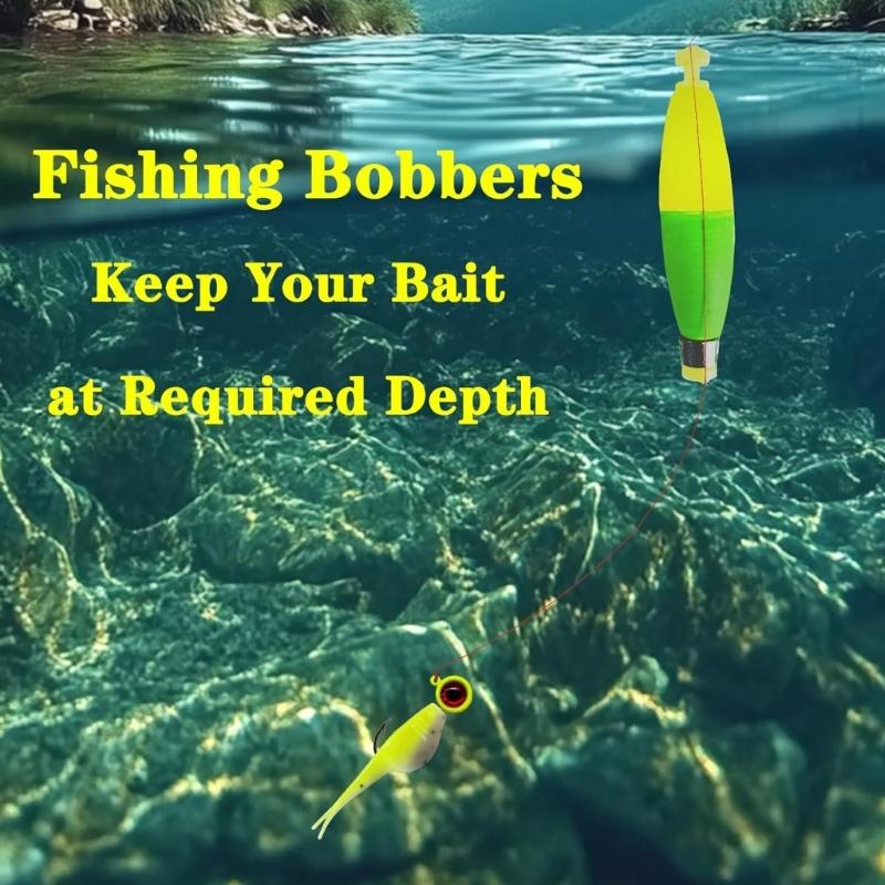 15pcs Fishing Float Oval Fishing Bobbers Float Weighted Floating Bobbers for Freshwater Saltwater Fishing Gear Equipment