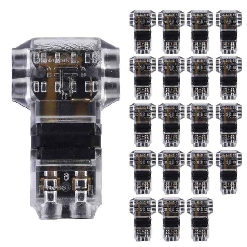 20Pcs 3 Way 2 Pin Wire Connectors Solderless Wire Splices Connectors Low Voltages and High Voltages Wire Connectors