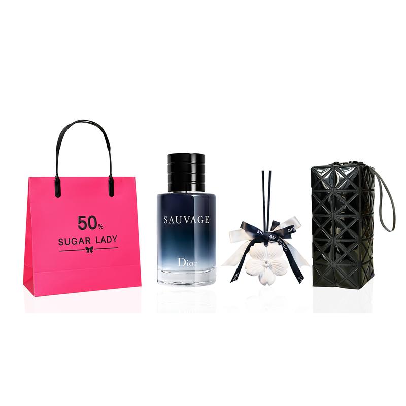 DIOR Perfume Wilderness Perfume EDT 10ml + White Peach Aromatherapy + Ceramic Black Makeup Bag Privilege чёрный