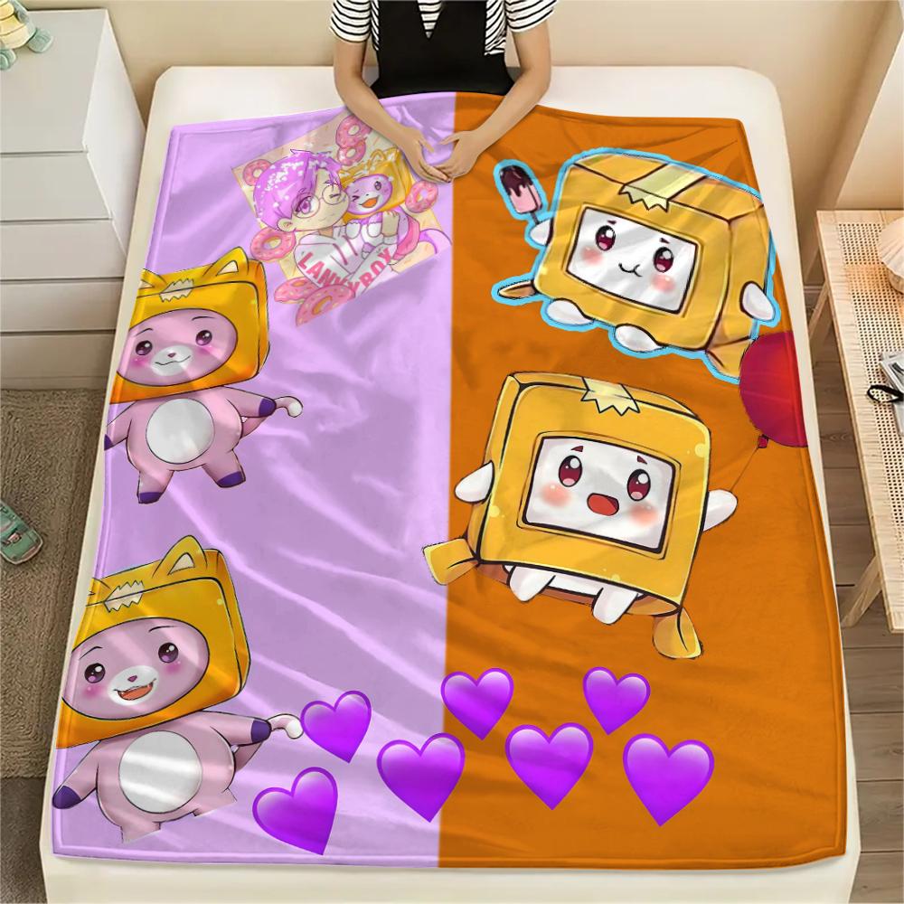 

1PC Lankybox Print Flannel Blanket, High quality All Seasons, Home Decor, Warmth and Comfort, Perfect for Christmas Gifts 80cm x 120cm